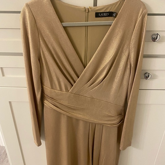 Women’s Ralph Lauren gold dress size 8 - Picture 1 of 6